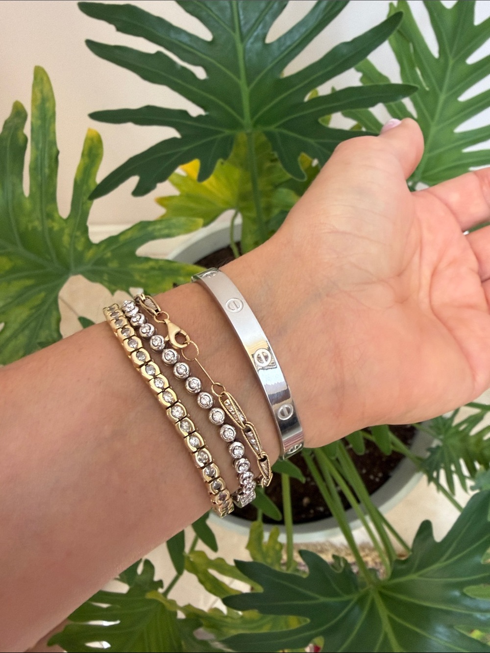 New Small white stainless Bangle - Picture 3 of 8